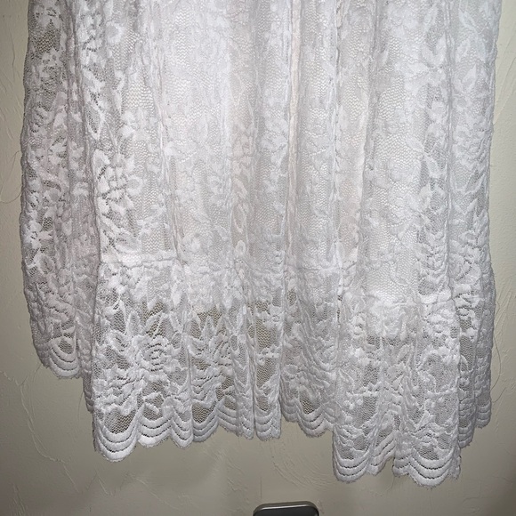 Roaman’s Lace Midi Wrap Dress with Ruffle Hem - Picture 7 of 11